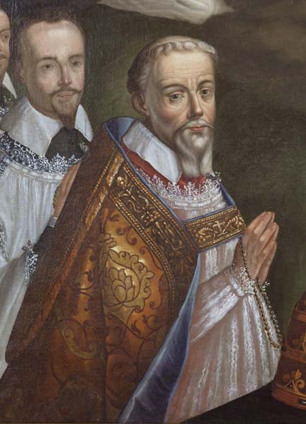 Détail : portrait du pape Urbain VIII et de l'archevêque de Paris Jean-François de Gondi (à vérifier).