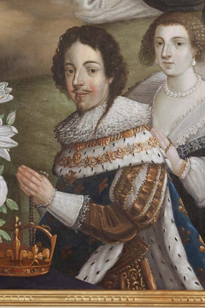 Détail : portraits de Lancelot des Feugerets et de son épouse Madeleine Martel.