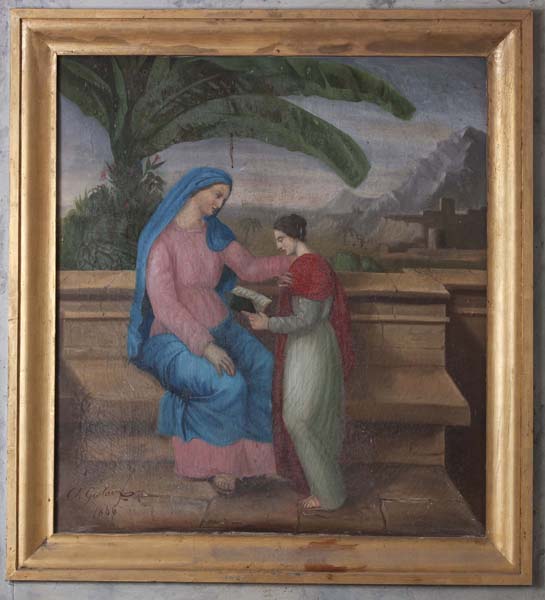 Education de la Vierge : vue d'ensemble, avec cadre.