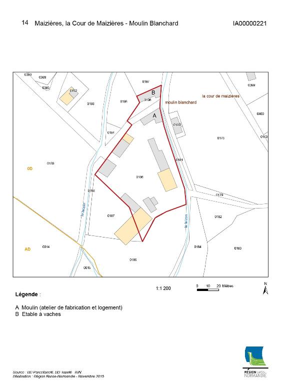 Plan de localisation des bâtiments.