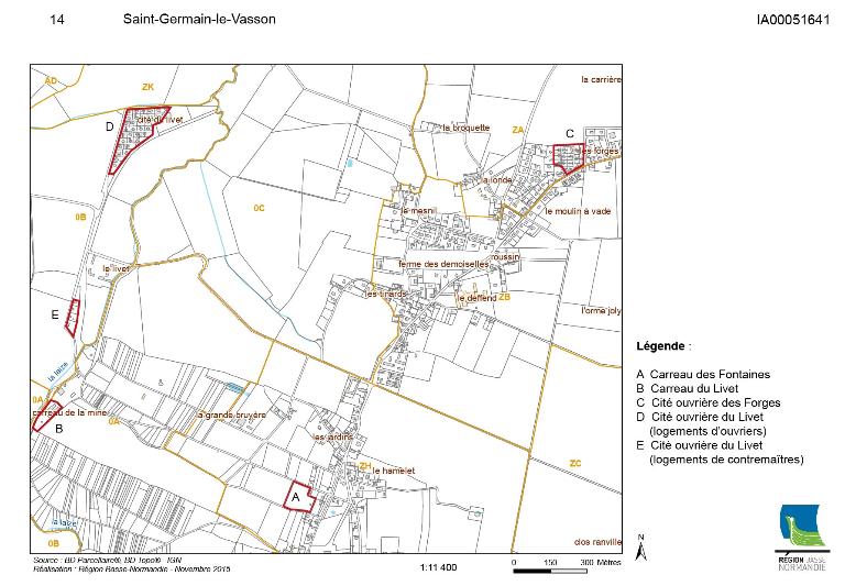 Plan de localisation des bâtiments.