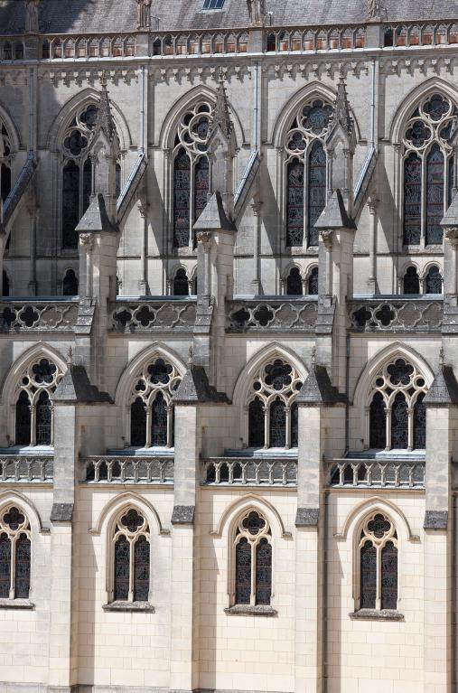 Vue de détail de la façade latérale sud.