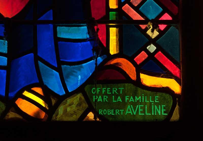 Détail de la mention de donation de la baie 8.