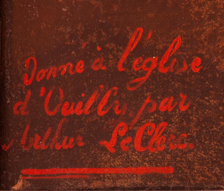 Détail : inscription concernant le donateur. 