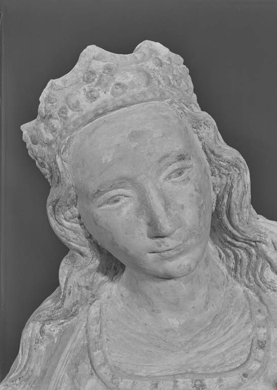 Détail : le visage de la Vierge. (photo prise en 1969)