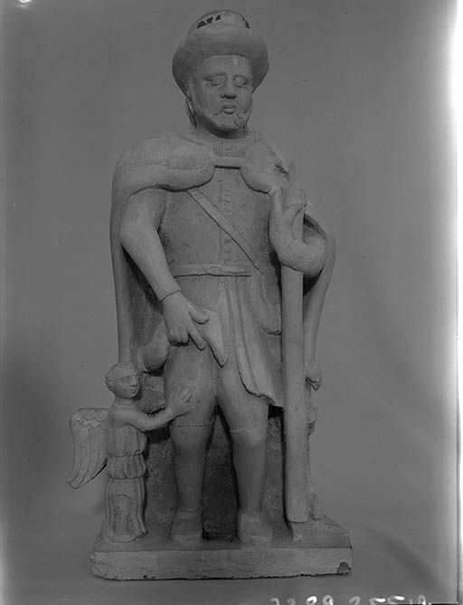 Groupe sculpté (statuette) : saint Roch