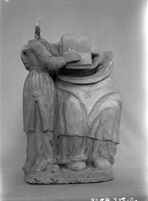 Groupe sculpté : Education de la Vierge (statuette)