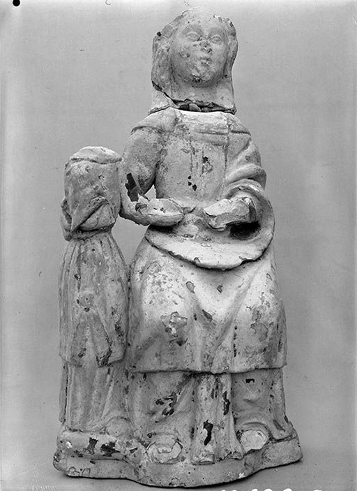 Groupe sculpté (statuette) : Education de la Vierge