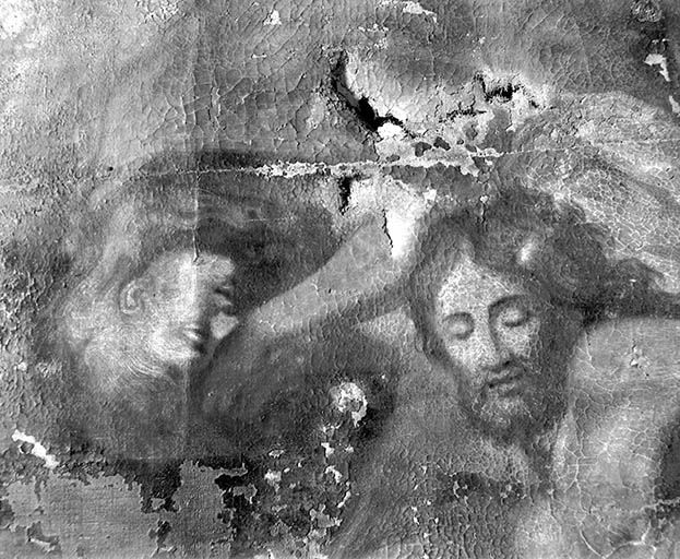 Détail : visage du Christ et d'un autre personnage.