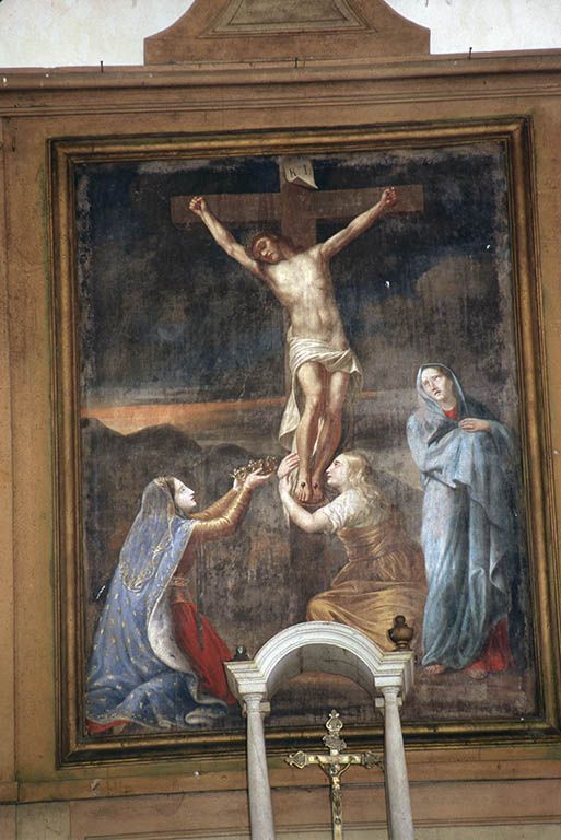 Tableau (tableau d'autel) : Crucifixion avec sainte Radegonde