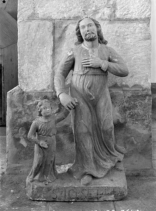 Groupe sculpté : Saint Joseph et l'Enfant