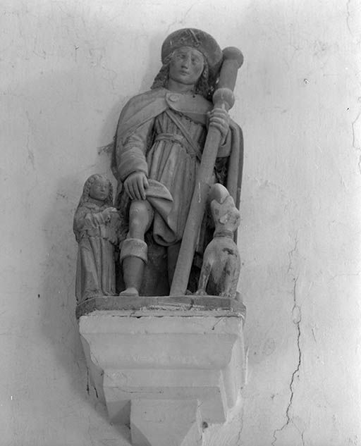 Groupe sculpté : Saint Roch et l'ange