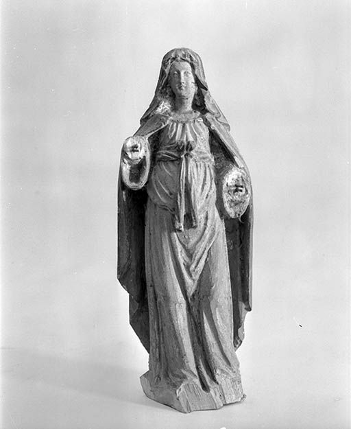 Détail statuette : sainte Vierge.