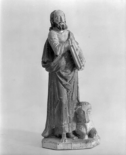 Détail statuette : saint Luc.
