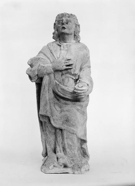 Statue (2, en pendant, statuette) : Vierge (la), saint Jean