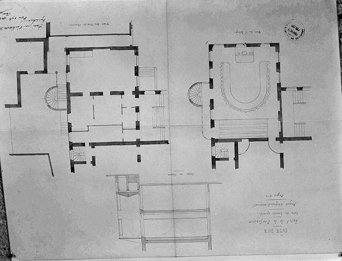 Projet d'agrandissement de la salle du conseil général par Charles Suisse, 1848 (A.D. 21, IV N IV 53)