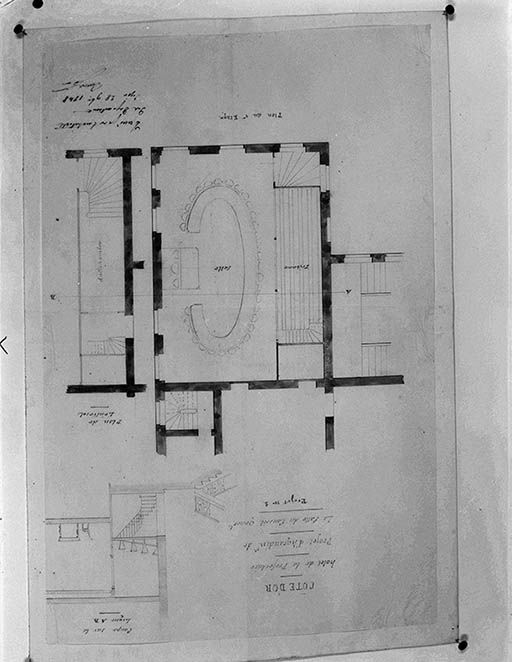 Projet d'agrandissement de la salle du conseil général par Charles Suisse, 1848 (A.D. 21, IV N IV 53)