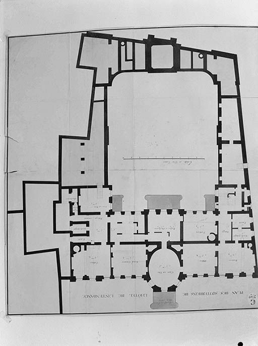 Projet pour l'aménagement des sous-sols de l'Intendance, 1782 (A.D.21, C 3769)