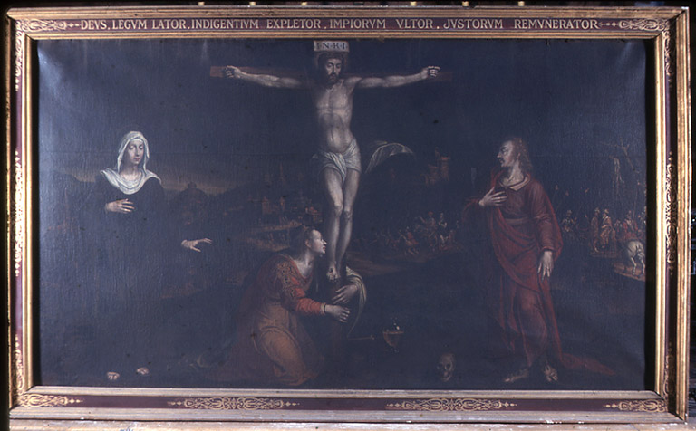 Crucifixion avec la Vierge, st Jean et ste Marie-Madeleine.