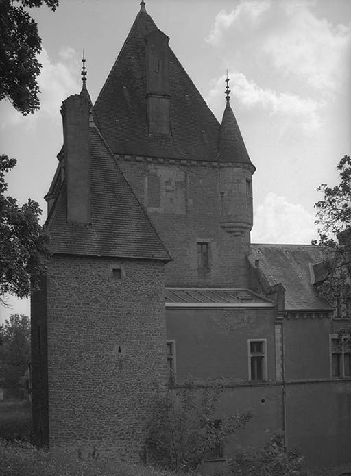 Tour nord-est et donjon, vus depuis le nord.