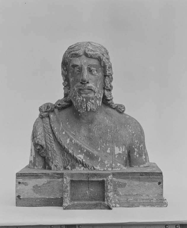 Paire de bustes-reliquaires : saint Jean-Baptiste et saint évêque