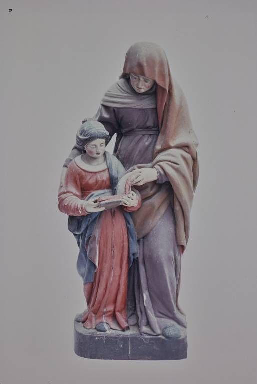 Groupe sculpté : Education de la Vierge