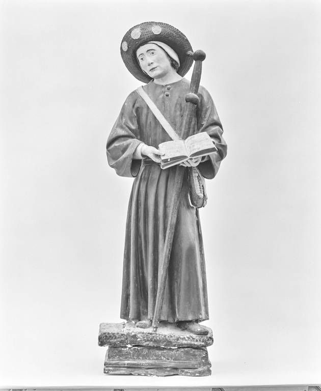 Deux statues en pendant : saint pèlerins dits saint Gervais et saint Protais