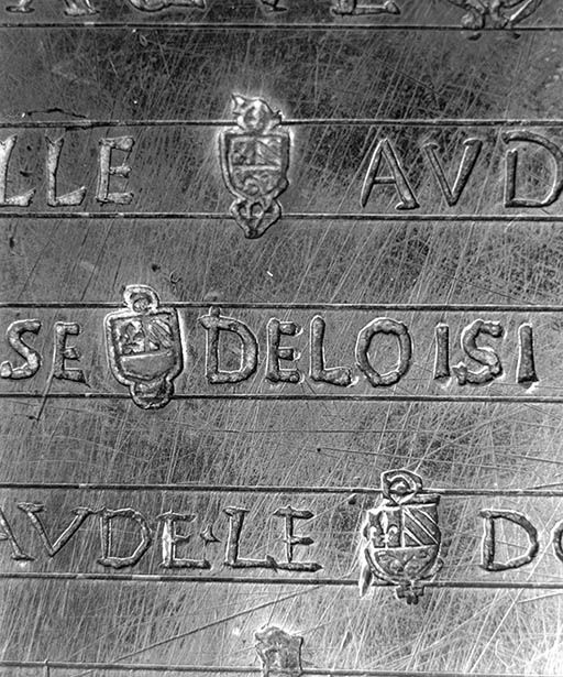 Détail : poinçons de Guillaume Audinelle, Blaise De Loysie et Claude Le Double.