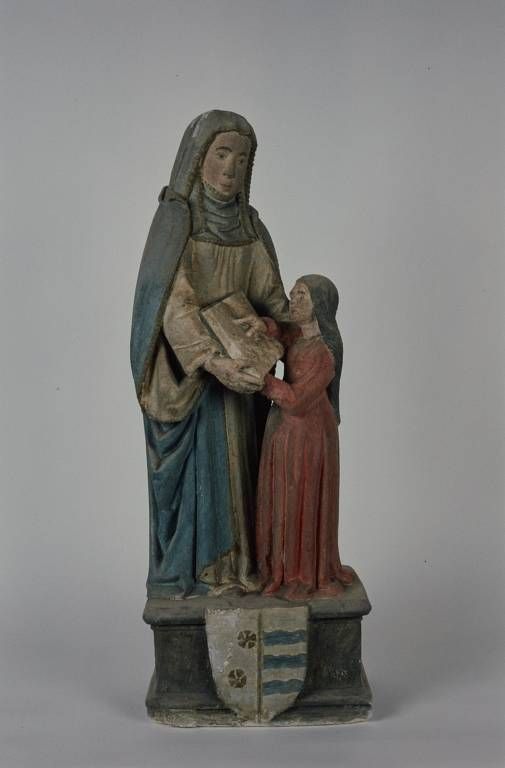 Groupe sculpté : Education de la Vierge