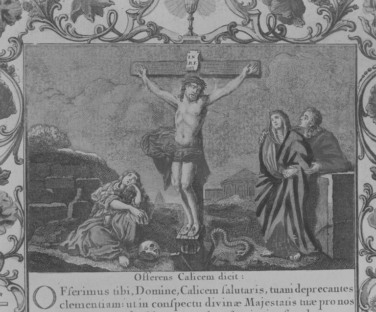 Détail du canon central : Crucifixion.