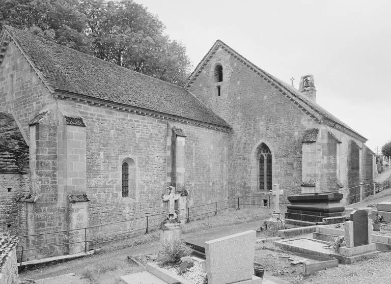 Elévation nord du choeur et mur-pignon est de la nef.