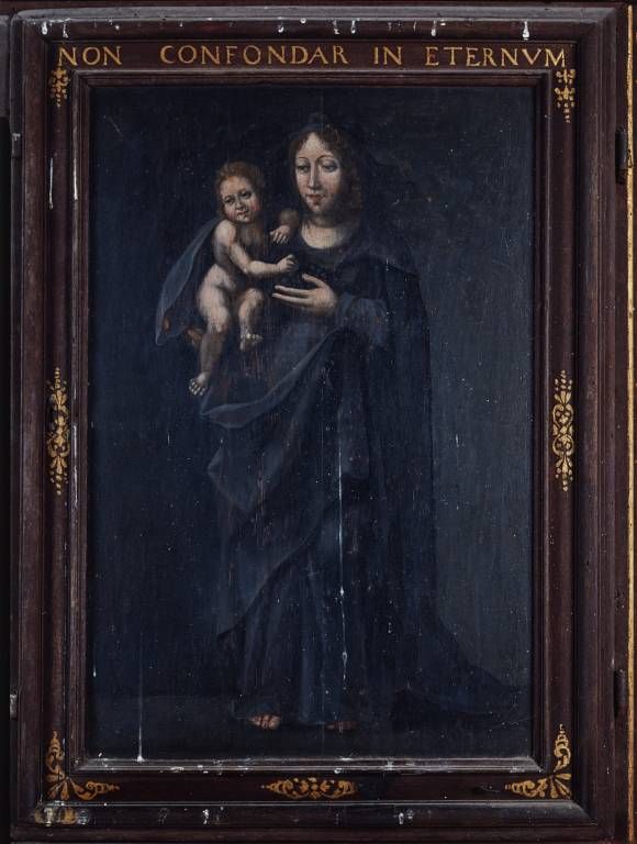 Volet droit, revers : Vierge à l'Enfant.