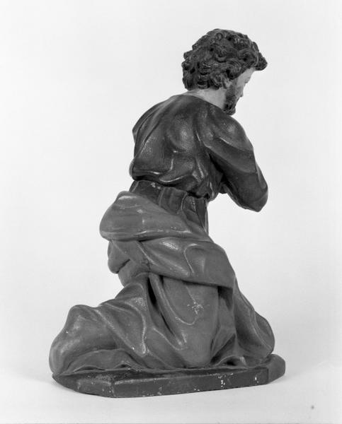 Groupe sculpté (crèche, statuette) : la Vierge, saint Joseph