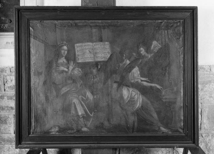 Tableau : sainte Cécile et les anges musiciens