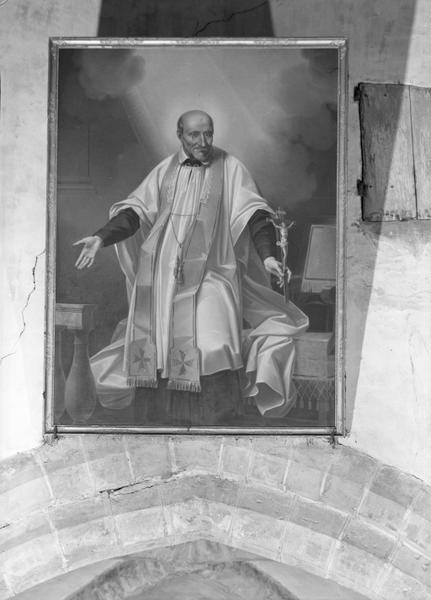 2 tableaux (en pendant) : saint François de Sales, saint Vincent de Paul