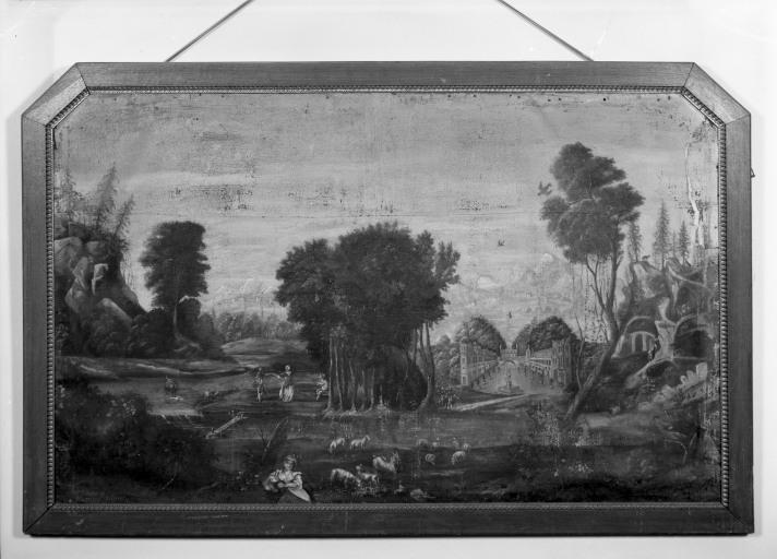 Paysage avec bergère, vue d'ensemble.