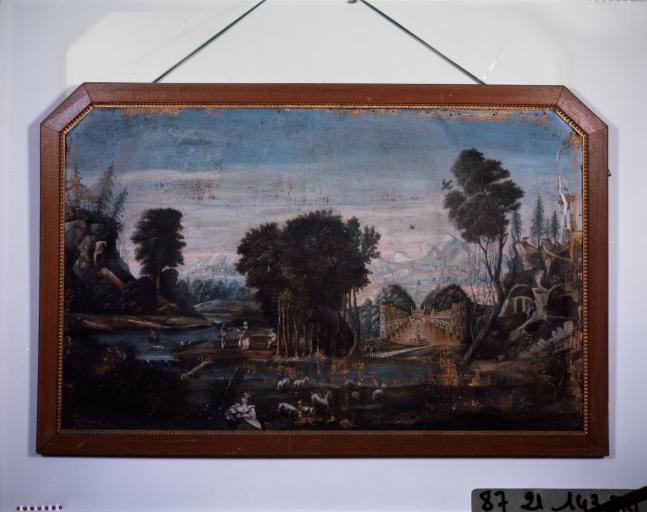 Paysage avec bergère