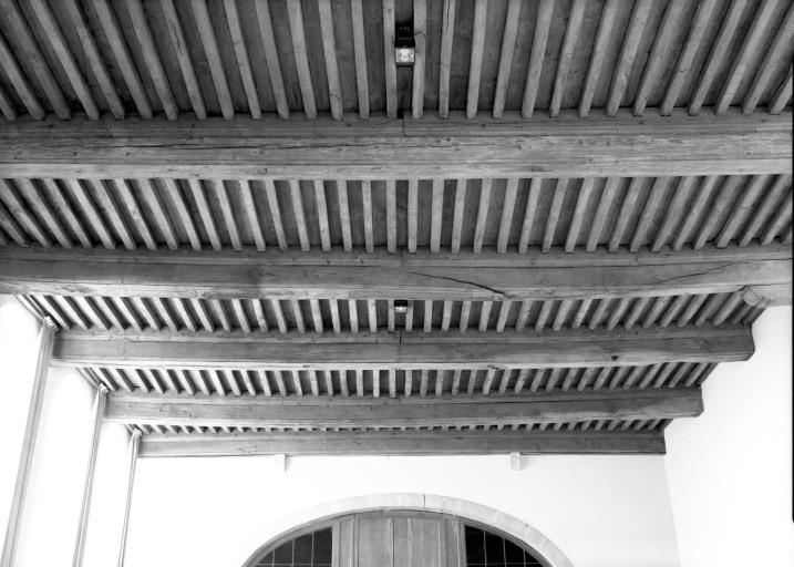 Salle des malades, plafond, vue prise depuis le mur antérieur