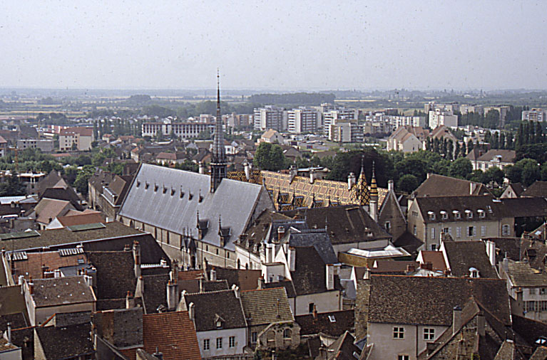 Vue d'ensemble depuis le clocher de la collégiale Notre-Dame.