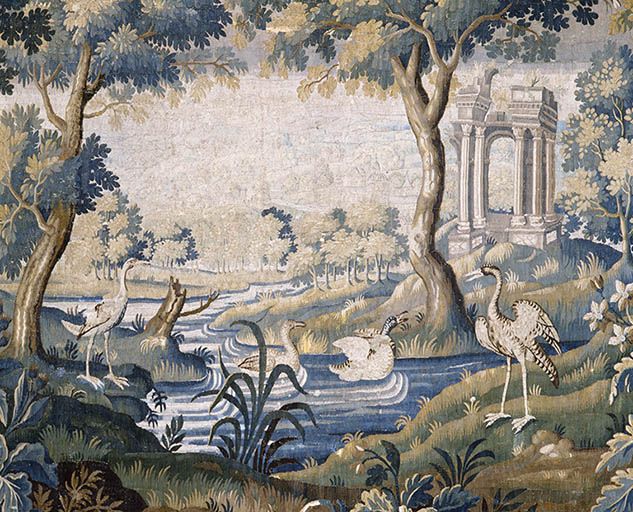 Pièce n. 2 : Verdure aux ruines antiques, détail.