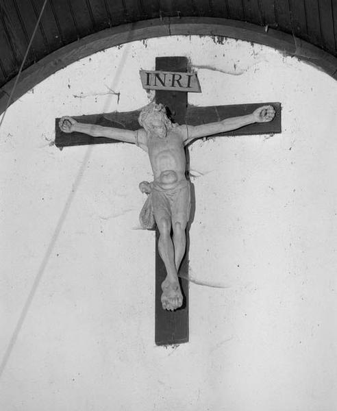 Statue, croix (petite nature) : Christ en croix