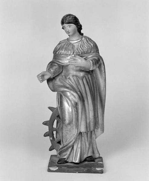 Bâton de procession (statuette) : sainte Catherine