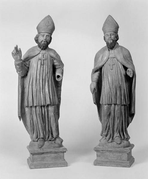 2 statues (statuette) : saints évêques (2)