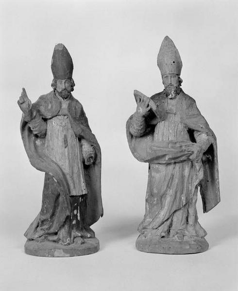 2 statues (statuette) : saints évêques (1)