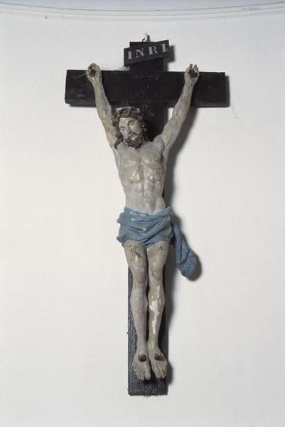 Statue, croix (petite nature) : Christ en croix