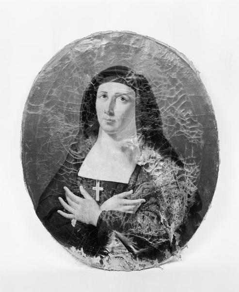 2 tableaux (en pendant) : sainte Jeanne de Chantal, saint François de Sales