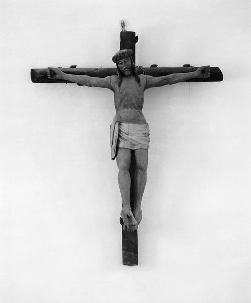 Statue, croix (petite nature) : Christ en croix