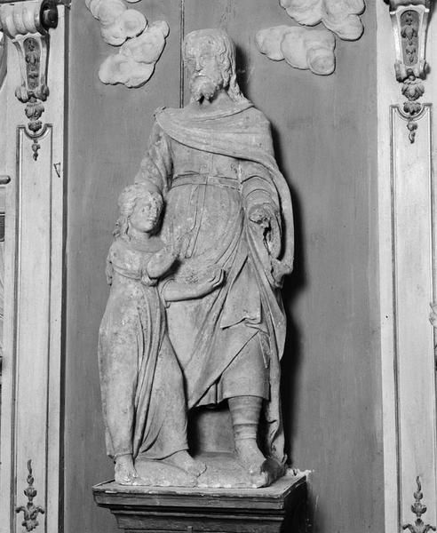 Groupe sculpté (petite nature) : saint Joseph et l'Enfant Jésus