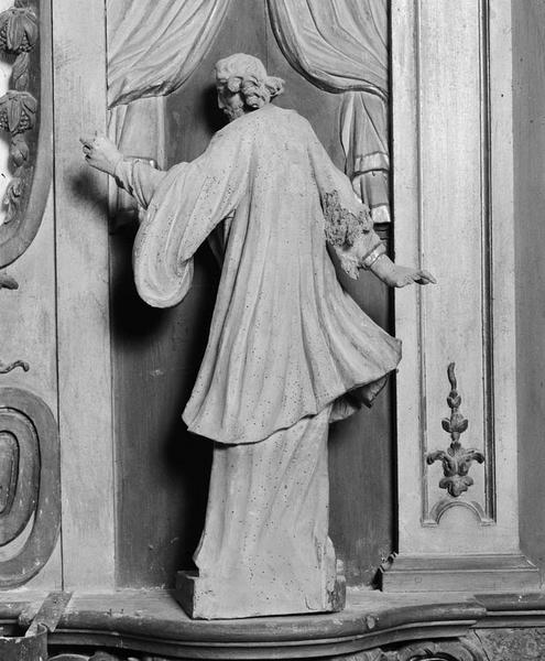 2 statues (en pendant, demi-nature) : saint évêque, saint