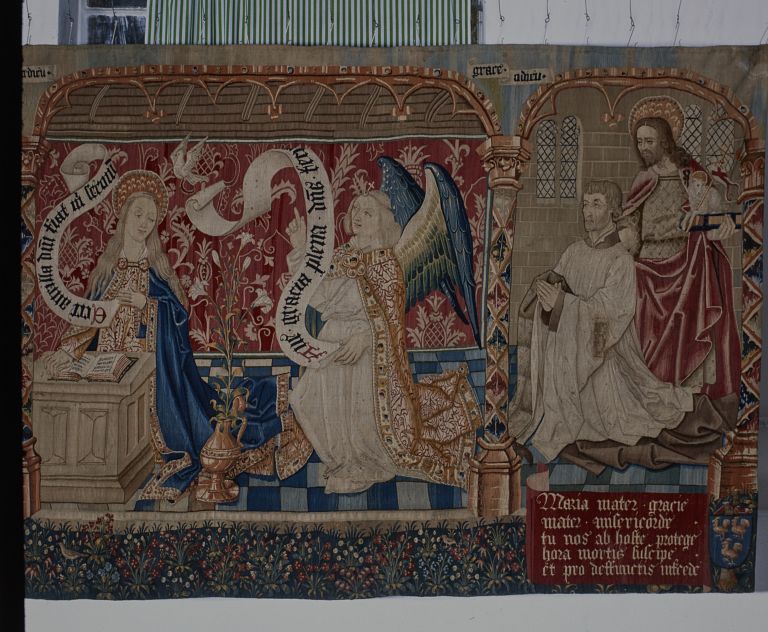 2e pièce, 3e scène : L'Annonciation et le donateur présenté par saint Jean-Baptiste